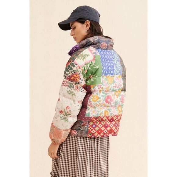 Found by Free People Mixed Print Garden Puffer - Picture 4 of 10